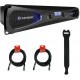 Audio XLS 1002 Stereo Power Amplifier with Touch Fastener Straps (10-Pack) & (2) XLR Cable Bundle