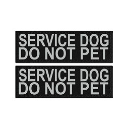Set of 2 Reflective Service Dog DO NOT PET Removable Patches