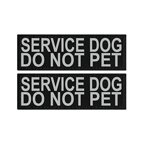 Set of 2 Reflective Service Dog DO NOT PET Removable Patches