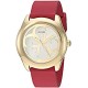 Gold-Tone + Red Stain Resistant Silicone Logo Watch. Color: Red (Model: U0911L1)