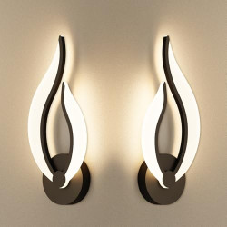 2-Pack Modern Indoor Wall Sconce 10W LED Black Dimmable