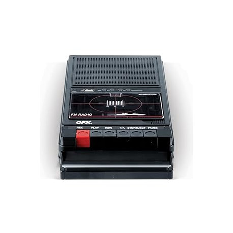 QFX RETRO-39 Portable Shoebox USB to Cassette Tape Recorder