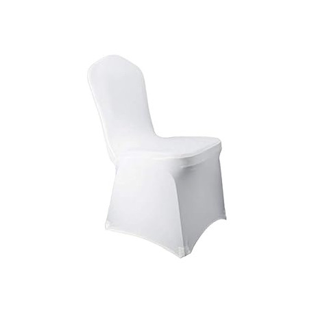 Flame Retardant Chair Covers Spandex Stretch Polyester Fabric White