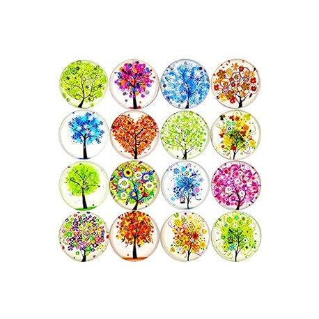 16pcs Beautiful Glass Refrigerator Magnets Fridge Stickers Funny