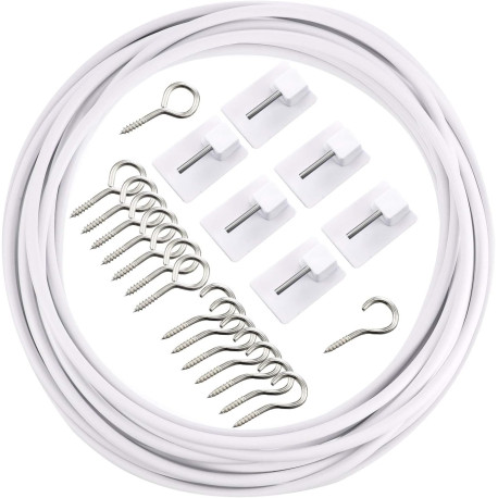 Curtain Wire with Self-Adhesive Hooks