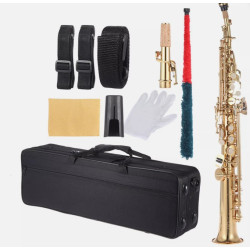 Professional Brass Straight Soprano Saxophone Bb B Flat