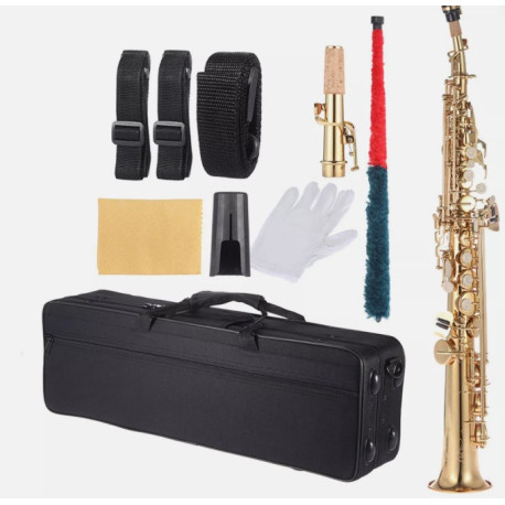 Professional Brass Straight Soprano Saxophone Bb B Flat