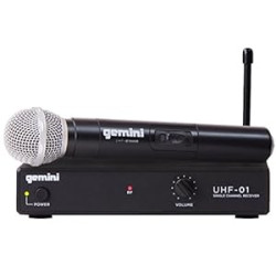 Gemini DJ UHF-01M F1 Wireless Microphone System,Black
