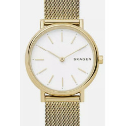 Skagen Women's Signature 30mm Slim Gold-Tone Steel-Mesh Watch