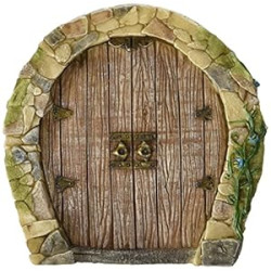 Miniature Fairy Garden Enchanted Gnome Home Door, Brown