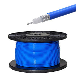 Semi-Flexible RF Coax Cable with Blue FEP Jacket 10 feet