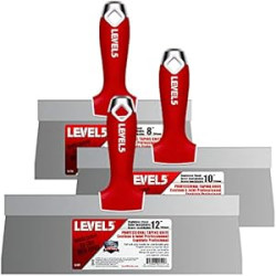 LEVEL5 Stainless Steel Taping Knife 3-Pack w/Soft Grip Handles