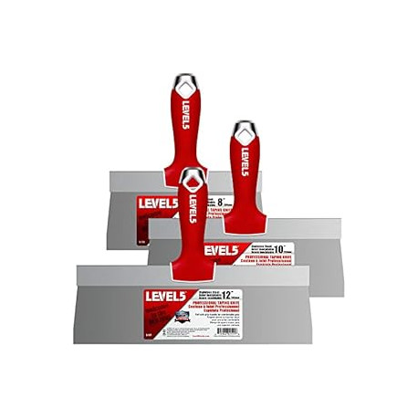 LEVEL5 Stainless Steel Taping Knife 3-Pack w/Soft Grip Handles