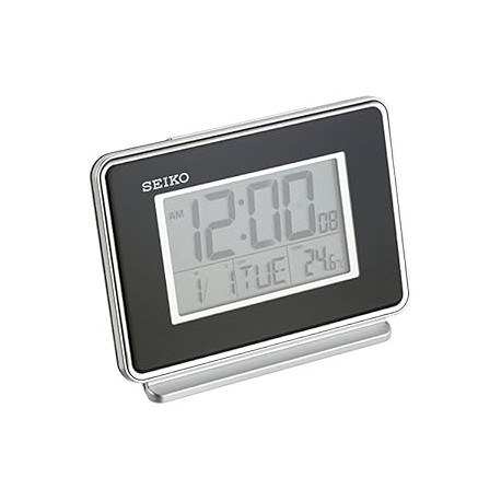 SEIKO Hudson Everything Bedroom Digital Alarm Clock, Black