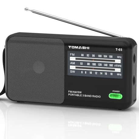 Portable AM FM Shortwave Radio with Large Knob