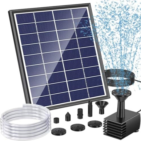 Solar Bird Bath Fountain Pump, 6W Outdoor