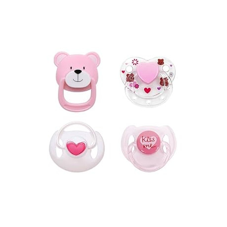 Pink Style Magnetic Pacifier Set 4 Pieces