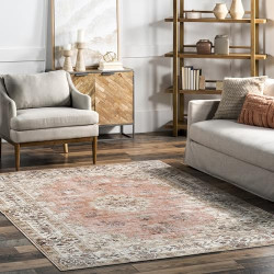 nuLOOM 4' x 6' SpinClean Machine Washable Stain-Resistant Area Rug