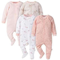 Baby Girls' 4 Pack Sleep 'N Play Footie