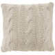 Knitted Collection Vanilla Cable Knit Design Down Filled Cotton Throw Pillow