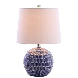 21" Ceramic LED Table Lamp Coastal Contemporary Bedside Desk