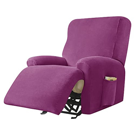 4-Piece Ultra Soft Velvet Recliner Chair Slipcover