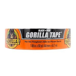 Gorilla Duct Tape, Black Tape, 1.88" x 50 yd