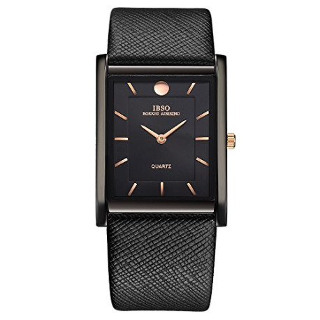 Men Watches 7MM Ultra-Thin Rectangle Dial Watch Classic Quartz Wristwatch