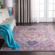 Persian Boho Light Grey/Pink 5'3" x 7'3" Area Rug, (5' x 7')