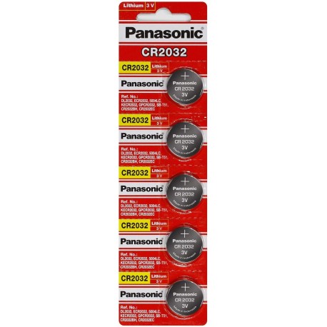 Panasonic CR2032 Lithium 3 Volt Battery (5 pieces)