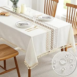 Rectangle Table Cloths (Coffee Wheat, Rectangle/Oblong, 55'x86'', 6-8 Seats)