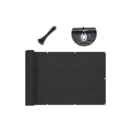 3'x10' Black Balcony Privacy Screen Fence Windscreen Cover