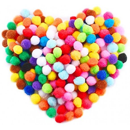 240 Pieces 1 Inch Assorted Pom Poms Christmas Pompoms for Hobby Supplies