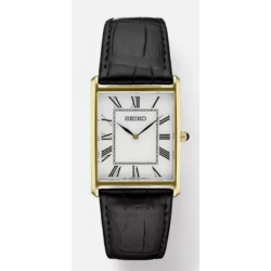 Seiko Essentials White Dial Black leather