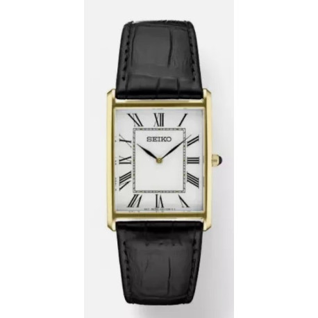 Seiko Essentials White Dial Black leather