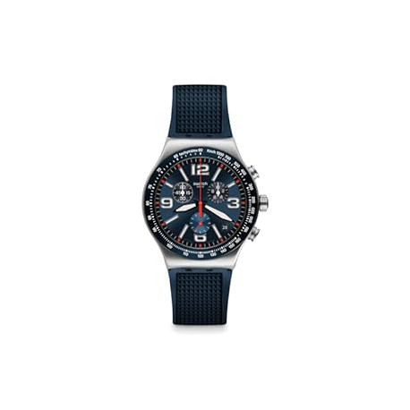Swatch Casual Unisex Watch Blue Quartz Blue Grid