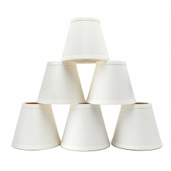 Small Lamp Shade Set of 6 Chandelier Shades 3" X 6" X 5" White