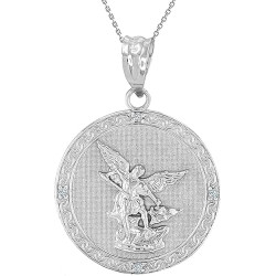 925 Sterling Silver Saint Michael The Archangel White