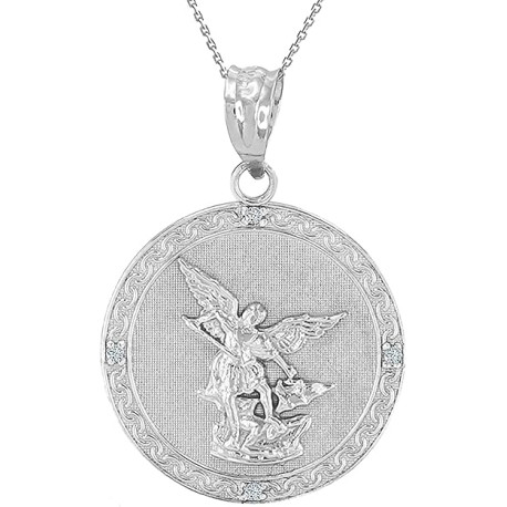925 Sterling Silver Saint Michael The Archangel White