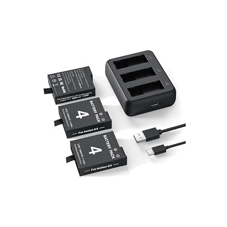 3 Packs Replacement Batteries for DJI Osmo Action 5pro