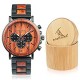Men’s Casual Wrist Watch, Wood & Stainless Steel Watch