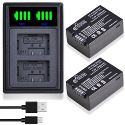 Dual Charger Compatible with Panasonic Lumix DMC-FZ40K