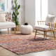 Rochell Hand Woven Chevron Area Rug, 3x5, Magenta