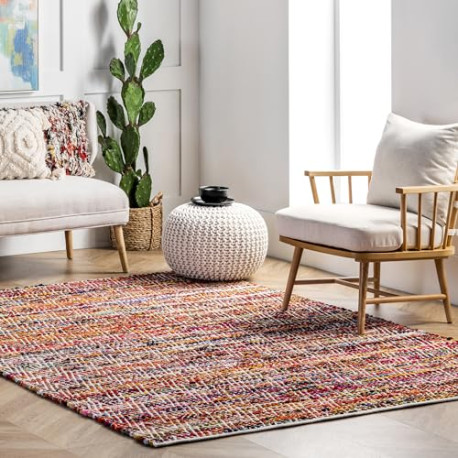 Rochell Hand Woven Chevron Area Rug, 3x5, Magenta