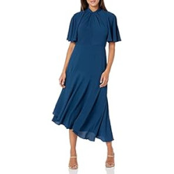 Women's Sophisticated Twist Neck Detail Dress