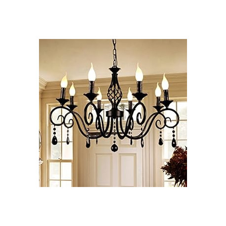 Chandeliers,8-Light French Country Crystal Candle