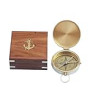 Solid Brass Gentlemen's Compass with Rosewood Box, 4", Brass