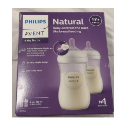 Philips AVENT Natural Baby Bottle Box Of 2 W/ Natural Response Nipple Clear 9oz