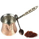 Turkish Coffee Pot and Copper Spoon Set - 9 Oz