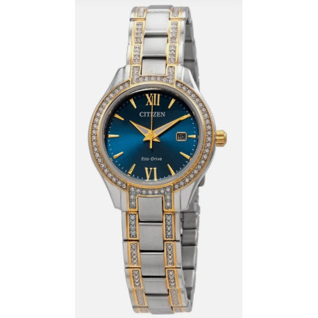 Citizen Silhouette Crystal Blue Dial Ladies Watch